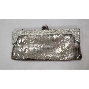 Cache Silver Chain‎ Mail Metal Clutch Wedding Purse *Some Wear on Inside Vintage
